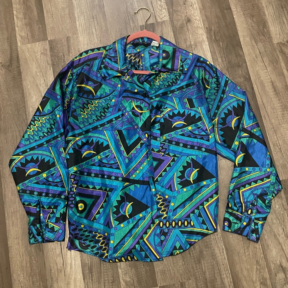80s Colorful Button Down